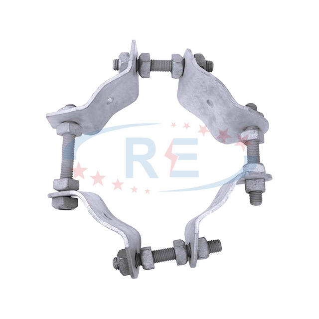 Hot Dip Galvanized ASTM A153 4 Way Adjustable Pole Bands